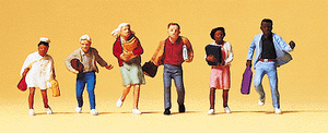 Preiser Kg ~ HO Scale ~ Pedestrians ~ School Children ~ 6-Pack ~ 10476