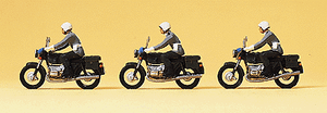 Preiser Kg ~ HO Scale ~ Military Figures ~ Military Police on Motorcycles ~ 3-Pack ~ 16833