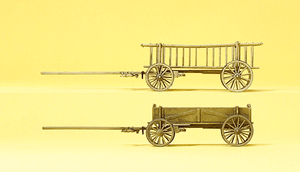 Preiser Kg ~ HO Scale ~ Rack Wagon & Box Wagon ~ 30413