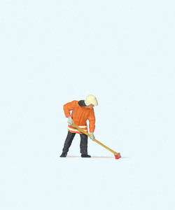 Preiser Kg ~ HO Scale ~ German Fireman Sweeping ~ 28198
