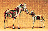 Preiser Kg ~ HO Scale ~ Animals ~ Zebras: 2 Adults & 2 Foals ~ 20387