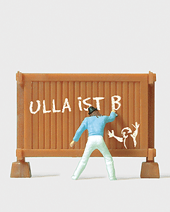 Preiser Kg ~ HO Scale ~ Individual Figures, Pedestrians ~ Grafitti Artist ~ 28095