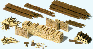 Preiser Kg ~ HO Scale ~ Logs & Wood Piles ~ Kit ~ 17609