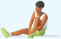 Preiser Kg ~ HO Scale ~ Woman Tying Shoes Individual Figure ~ 28233