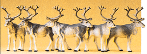 Preiser Kg ~ HO Scale ~ Reindeer ~ package(6) ~ 20394