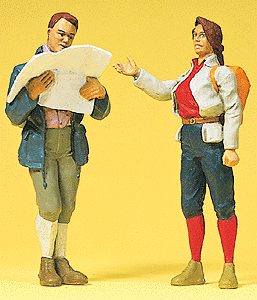 Preiser Kg ~ G Scale ~ Pedestrians ~ Standing Hikers ~ 45119