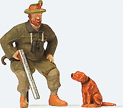 Preiser Kg ~ HO Scale ~ Individual Figure ~ Seated Hunter w/Dog ~ 28129
