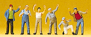 Preiser Kg ~ People Working; 1:120 TT Scale ~ Workmen ~ 75009