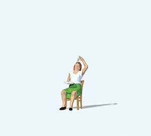 Preiser Kg ~ HO Scale ~ Eating Fish ~ Individual Figure ~ Seated Woman on Chair ~ 28261
