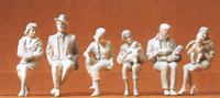 Preiser Kg ~ G Scale ~ Unpainted Figures ~ Seated Passengers ~ 45179