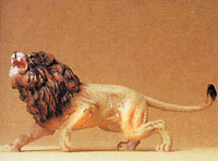 Preiser Kg ~ Wild Animal Figures, 1/24 - 1/25 Scale ~ Lion Charging w/Teeth Bared ~ 47504