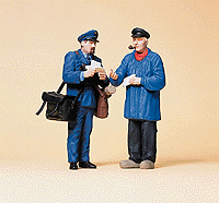 Preiser Kg ~ Pedestrians 1/24 Scale ~ Letter Carrier & Letter Recipient ~ 45093