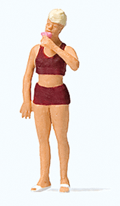 Preiser Kg ~ HO Scale ~ Woman Eating Ice Cream ~ 28163