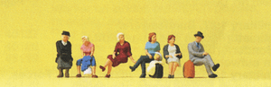 Preiser Kg ~ N Scale ~ Pedestrians ~ Seated Travellers ~ package(6) ~ 79189