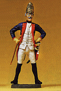 Preiser Kg ~ 1/24 Scale ~ Prussian Army Circa 1756, 38th Infantry ~ Noncommissioned Officer of Fusiliers ~ 54124