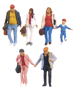 Preiser Kg ~ N Scale ~ Pedestrians ~ Walking Travellers #3 ~ package(6) ~ 79192