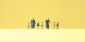 Preiser Kg ~ N Scale ~ Pedestrians ~ Protestant Sisters w/Children ~ package(7) ~ 79211