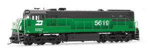 Rivarossi ~ HO Scale ~ GE U25C ~ ESU LokSound 5 and DCC ~ Burlington Northern #5619 (Cascade Green, black, white) ~ 635-HR2888S