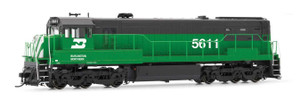 Rivarossi ~ HO Scale ~ GE U25C ~ Standard DC ~ Burlington Northern #5611 (Cascade Green, black, white) ~ 635-HR2887