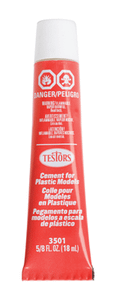 Testor Corp ~ All Scale ~ Finished-Product Cement Adhesives ~ Polystyrene Plastic Cement ~ 5/8oz 18.5mL ~ Tube with English/French Labeling ~ 704-3501