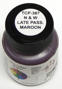Tru-Color Paint ~ All Scale ~ Railroad Color Acrylic Paints ~ 1oz 29.6mL ~ Norfolk & Western Late Passenger Car Maroon ~ 367