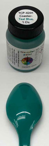 Tru-Color Paint ~ All Scale ~ Railroad Color Acrylic Paints ~ 1oz 29.6mL ~ Coaster Teal Blue ~ 4201