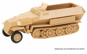 Trident Miniatures ~ HO Scale ~ Sdkfz 251 Series Half-Track ~ German Army ~ Kit ~ 3 Model C Armored Personnel Carrrier ~ Command Unit with Radio ~ 729-90396