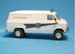 Trident Miniatures ~ HO Scale ~ Chevrolet Van ~ Emergency ~ Police Vehicles ~ Indiana State Police ~ State Trooper ~ 729-90231