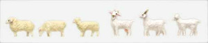 TomyTec Co LTD ~ N Scale ~ Sheep & Goats ~ 3 of Each ~ 738-269977