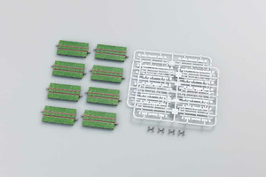 TomyTec Co LTD ~ N Scale ~ Green Grass-Embedded Street Track S70-WP(G) ~ Fine Track ~ Includes Guardrails ~ package(8) ~ 738-17899