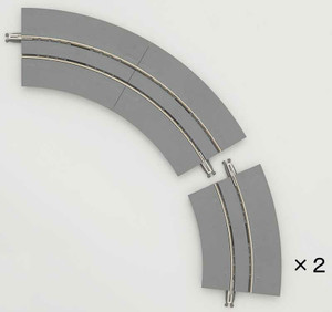 TomyTec Co LTD ~ N Scale ~ Wide Trolley-Streetcar (Tram) Super Mini Curve C103-WT ~ Fine Track ~ 4-1/16" 103mm 2 Each 30 and 60 Degree Sections ~ 738-17950
