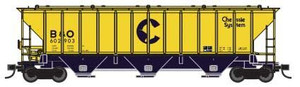 Trainworx Inc ~ N Scale ~ Pullman-Standard PS2-CD 4427 High-Side Covered Hopper ~ Chessie System 3 ~ 2443003