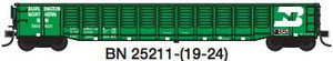 Trainworx Inc ~ N Scale ~ Burlington Northern ~ 52'6" Corrugated Gondola ~ 2521121