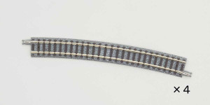 TomyTec Co LTD ~ N Scale ~ Curve Track C541-15 ~ Fine Track ~ 21-5/16" 541mm Radius, 15 Degrees ~ package(4) ~ 738-18537