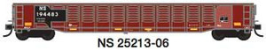 Trainworx Inc ~ N Scale ~ 52'6" Corrugated Gondola ~ Norfolk Southern #6 ~ Ex-Missouri Pacific, Restenciled ~ 2521306