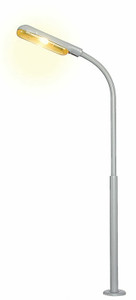 Viessmann Modellspielwaren ~ N Scale ~ LED Whip-Style Street Lamp w/Plug Base & Socket ~ Yellow LED, 10-16 V, 2-1/8" 5.4cm Tall ~ 769-6491