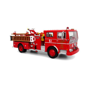 Iconic Replicas ~ 1:50 Scale ~ Ward LaFrance Ambassador P80 Fire Engine ~ Assembled ~ Los Angeles County Engine #51 ~ 500393