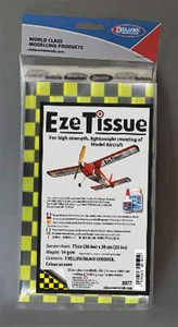 Deluxe Materials Ltd ~ All Scale ~ Eze Tissue for Aircraft ~ Yellow and Black Checker ~ package(3) ~ BD77