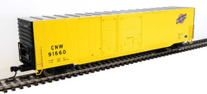 WalthersMainline ~ HO Scale ~ 60' Pullman-Standard Auto Parts Boxcar (10' and 6' doors) ~ Ready to Run ~ Chicago & North Western #91660 ~ 910-3226