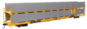 WalthersMainline ~ HO Scale ~ 89' Flatcar w/Bi-Level Shielded Auto Rack ~ Ready to Run ~ Chesapeake & Ohio Rack / Trailer-Train Flatcar TTBX #965433 ~ 910-8106