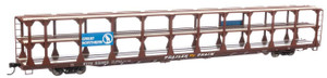 WalthersMainline ~ HO Scale ~ 89' Flatcar w/Tri-Level Open Auto Rack ~ Ready to Run ~ Great Northern Rack Trailer-Train Flatcar RTTX #501909 (brown) ~ 910-8210