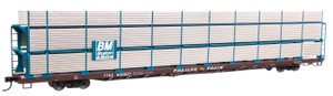 WalthersMainline ~ HO Scale ~ 89' Flatcar w/Tri-Level Shielded Auto Rack ~ Boston & Maine #908827 ~ 910-8304