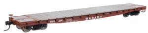 WalthersMainline ~ HO Scale ~ 53' GSC Flatcar ~ Ready to Run ~ Wabash #214 ~ 910-6630