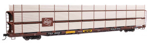 WalthersMainline ~ HO Scale ~ 89' Flatcar w/Tri-Level Shielded Auto Rack ~ Ready to Run ~ Milwaukee Road #801612, TTKX Flatcar (brown) ~ 910-8320