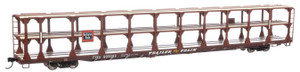 WalthersMainline ~ HO Scale ~ 89' Flatcar w/Tri-Level Open Auto Rack ~ Ready to Run ~ Chicago, Burlington & Quincy Rack Trailer-Train Flatcar TTKX #905083 (brown) ~ 910-8203