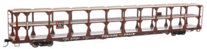 WalthersMainline ~ HO Scale ~ 89' Flatcar w/Tri-Level Open Auto Rack ~ Ready to Run ~ Chicago, Burlington & Quincy Rack Trailer-Train Flatcar TTKX #905094 (brown) ~ 910-8204