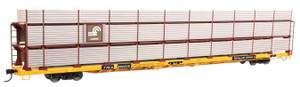 WalthersMainline ~ HO Scale ~ 89' Flatcar w/Tri-Level Shielded Auto Rack ~ Ready to Run ~ Conrail #850316, TTKX Flatcar (yellow) ~ 910-8312