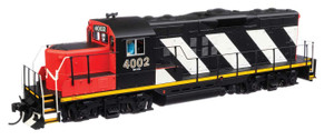 WalthersMainline ~ HO Scale ~ EMD GP9 Phase II with Chopped Nose ~ Standard DC ~ Canadian National #4002 (red, black, white stripes) ~ 910-10432