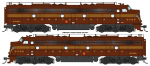 Walthers Proto ~ HO Scale ~ EMD E8 A-A ~ Standard DC ~ Pennsylvania Railroad #5798A, 5715 (Class EP-22; Tuscan, Five-Stripe) ~ 920-49900