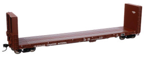 Walthers Proto ~ HO Scale ~ 50' CC&F Bulkhead Flatcar ~ Ready to Run ~ Canadian Natonal #603210 (brown) ~ 920-104350